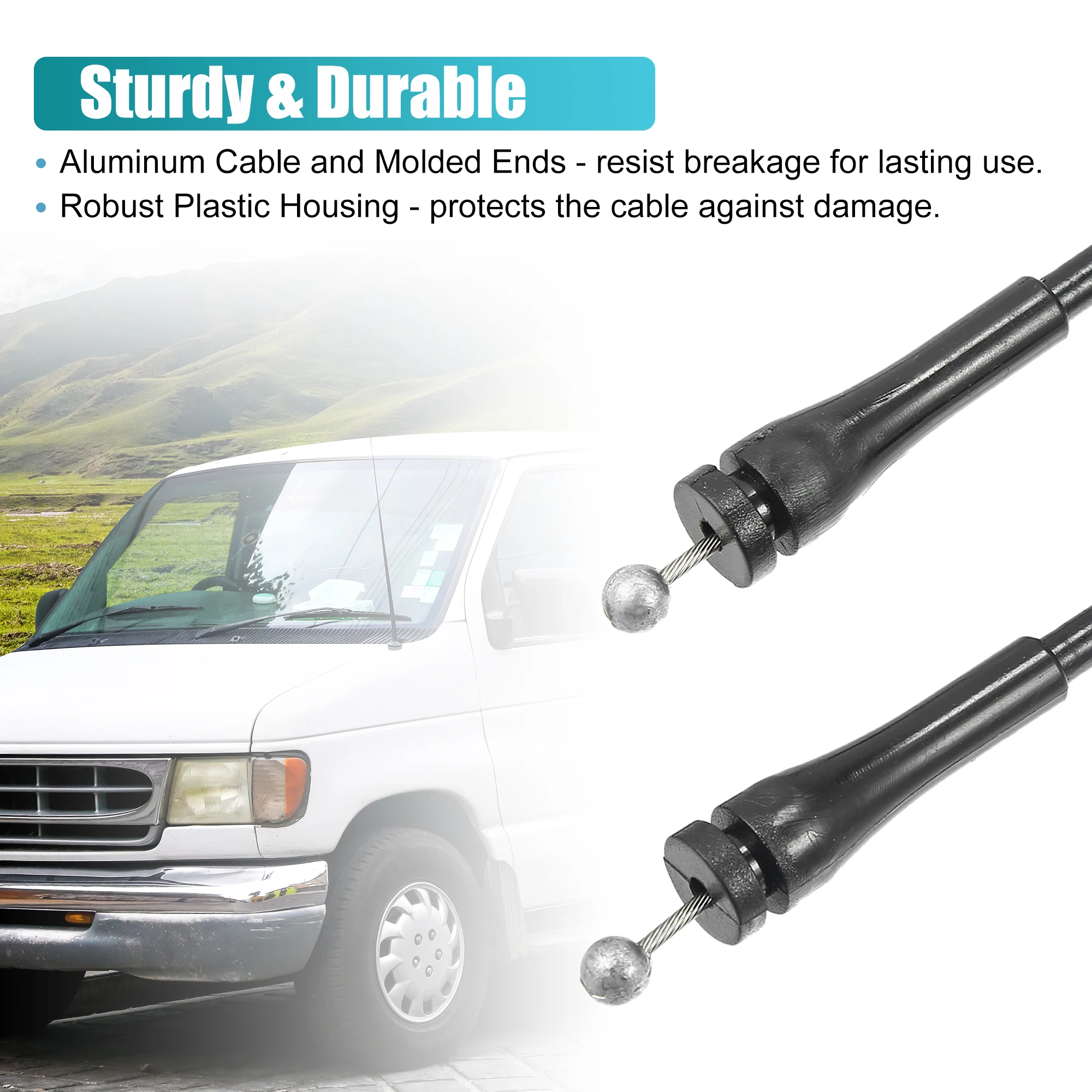 Autohaux 8C2Z15431A02C Cable de pestillo derecho Ford E-150/E-350 - imagen 5