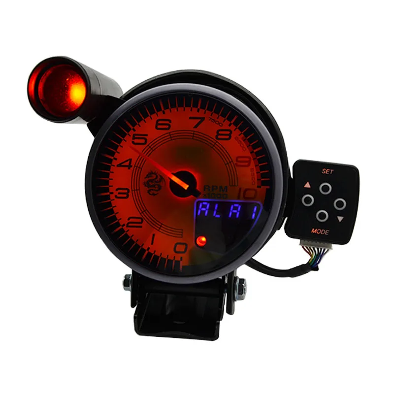 Tacómetro 95 mm 0-10.000 rpm con LED tricolor y luz de cambio 12 V