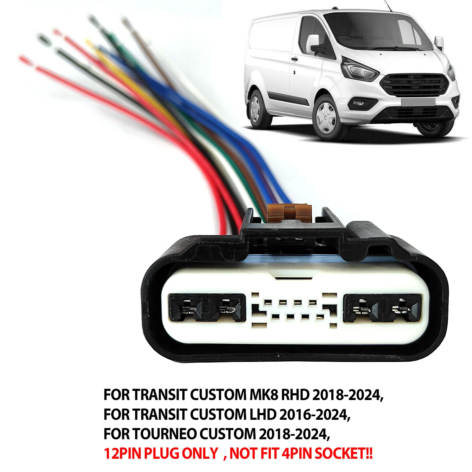 GK21-17500-BA Enchufe 12-pin limpiaparabrisas Ford Transit 2016-2024 - imagen 4