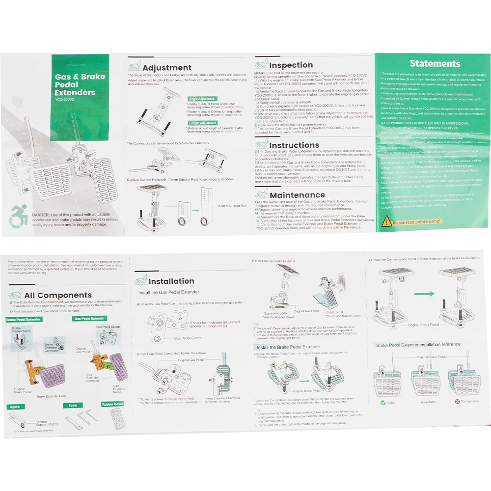 Extensores de pedal ajustables