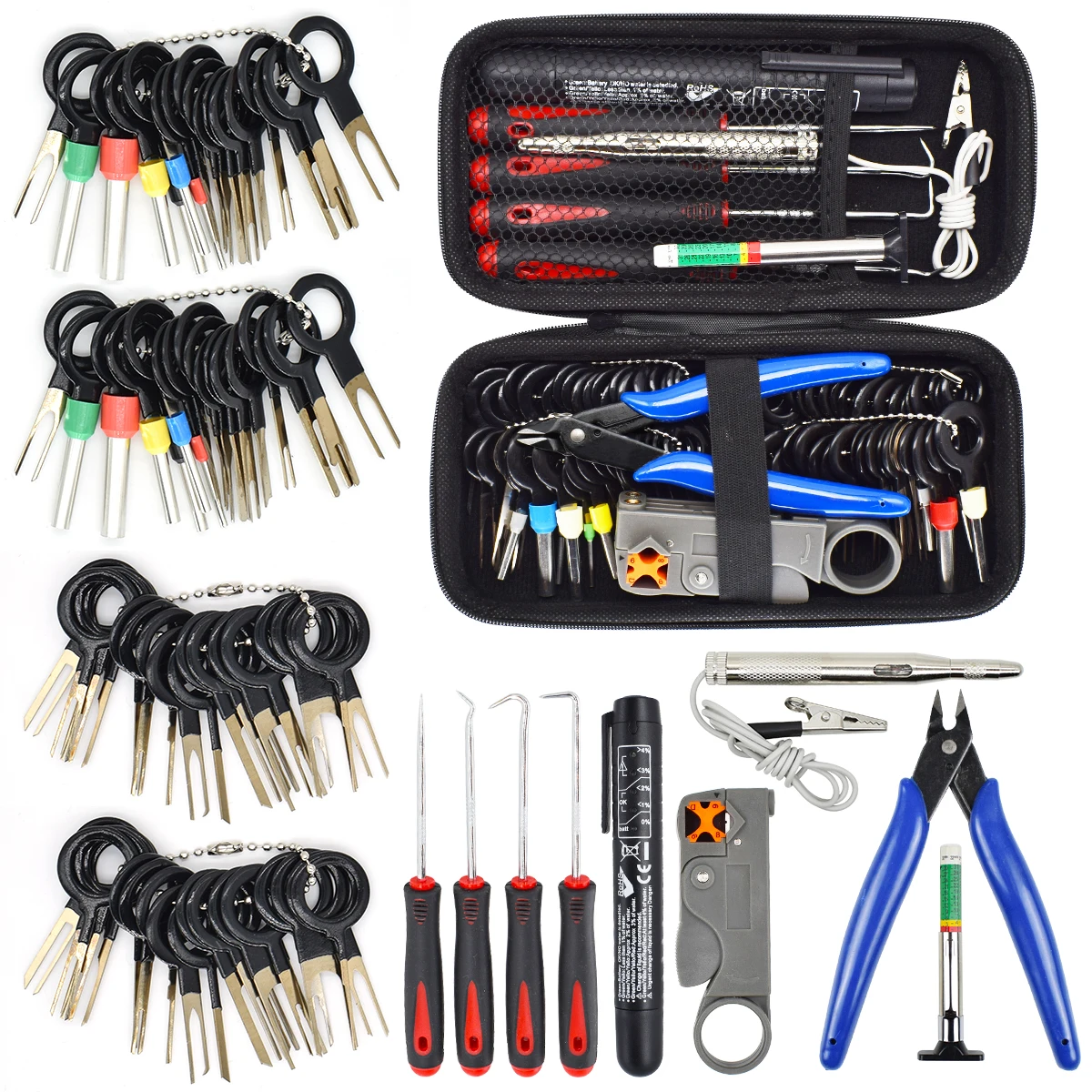 Kit extractor de terminales para conectores eléctricos de coche