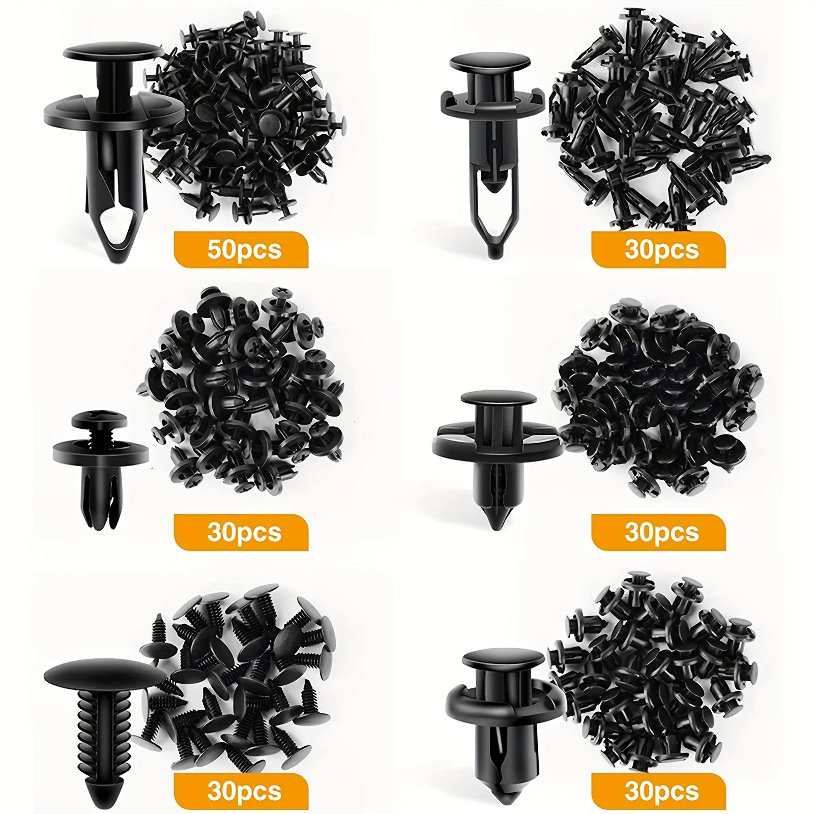 200 Uds Clip de fijación de coche Universal seis tipos de mezclado para Nissan Ford Honda Toyota parachoques Push remache Clip herramientas de extracción de piezas de automóvil - imagen 4