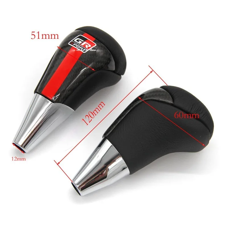 GR Sports Car Styling Gear Shift Knob Carbon para Toyota Land Cruiser LC200, accesorios interiores, palanca de cambios, Bola de mano - imagen 5