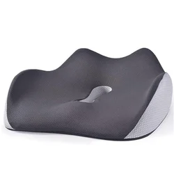 Cojín ergonómico gris para silla de oficina y ordenador