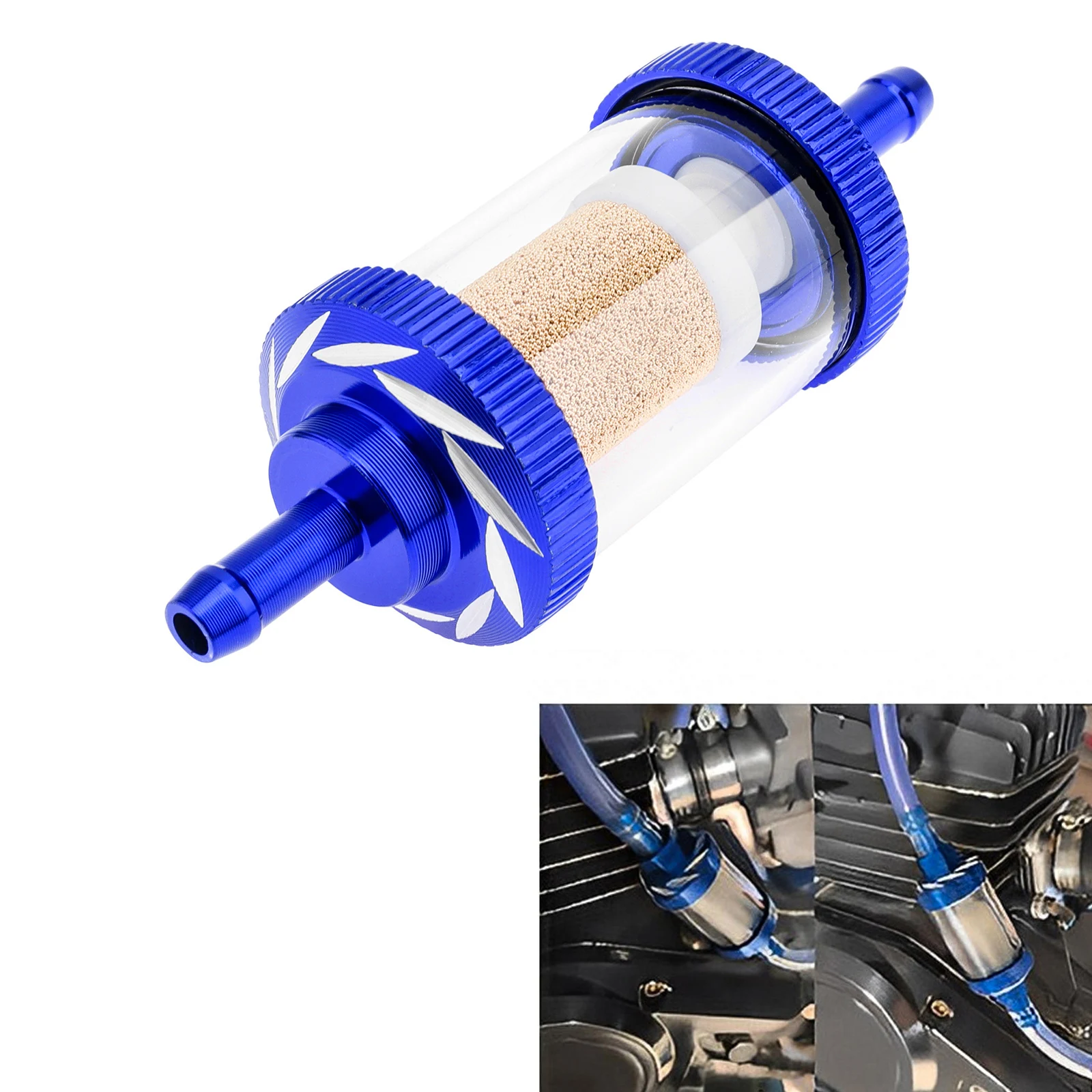 Filtro de combustible aluminio CNC universal para moto, scooter y ATV - imagen 2