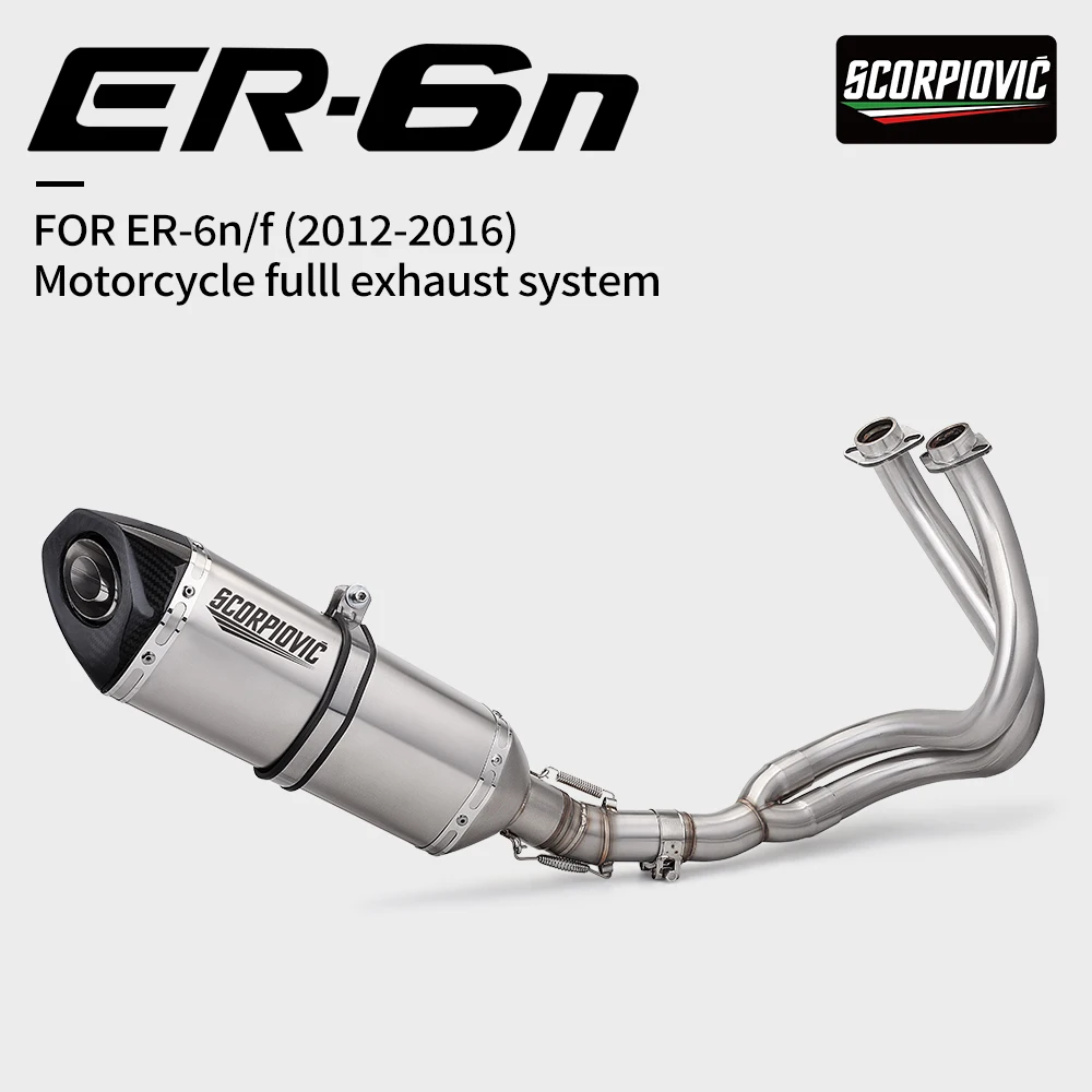Para ER6N ER6F Versys 650 Z650 Ninja650 sistema de Escape completo para motocicleta modificar silenciador de 51MM con DB Killer - imagen 2