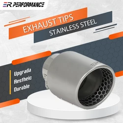 Puntas de escape de acero inoxidable mate, modificación para salida de 101mm, accesorios universales para coches, boquillas de punta trasera de tubo silenciador mejorado, 1 ud.