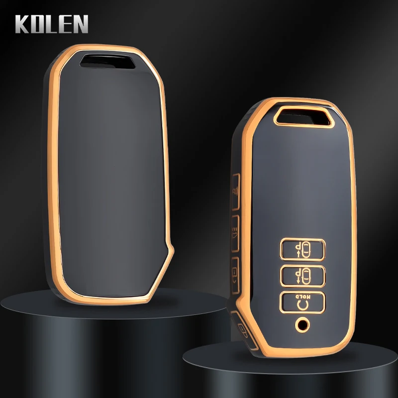 Funda TPU para mando Kia Sorento MQ4 con borde dorado