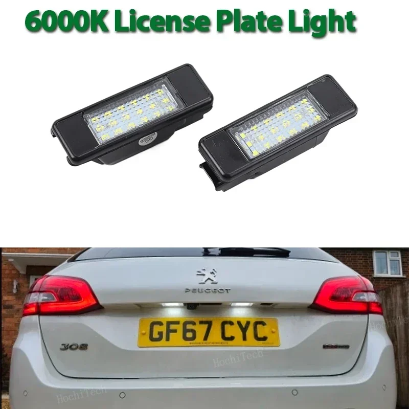 Lámpara matrícula LED sin error para Peugeot y Citroën blanco 6500K