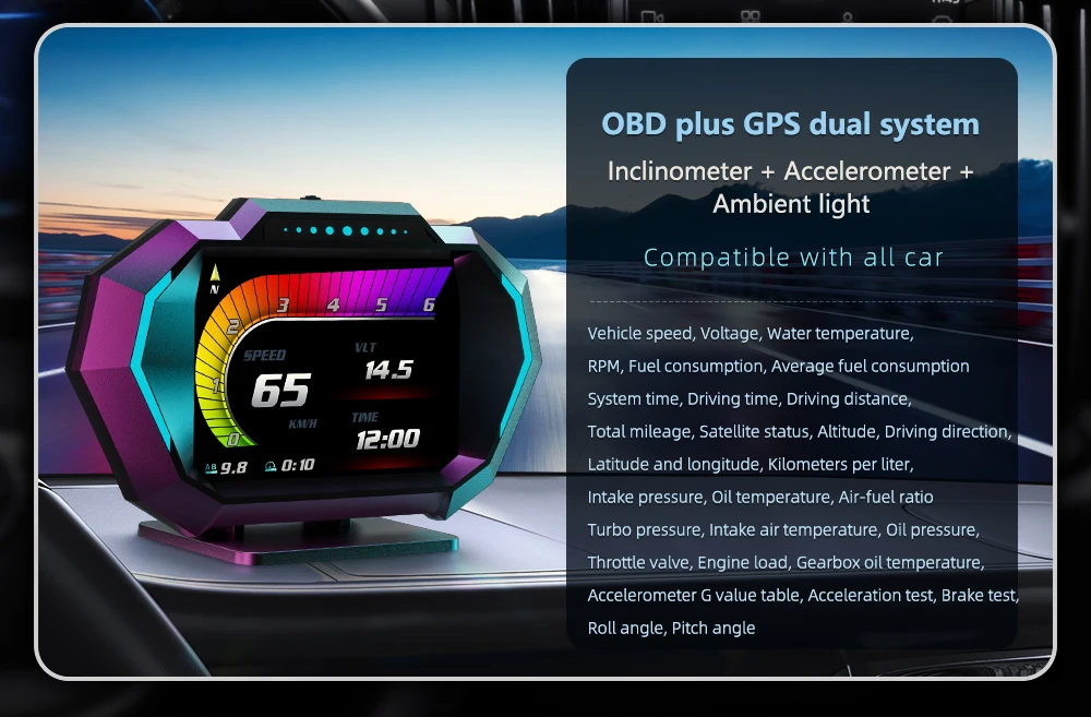 Display con datos de velocidad y consumo