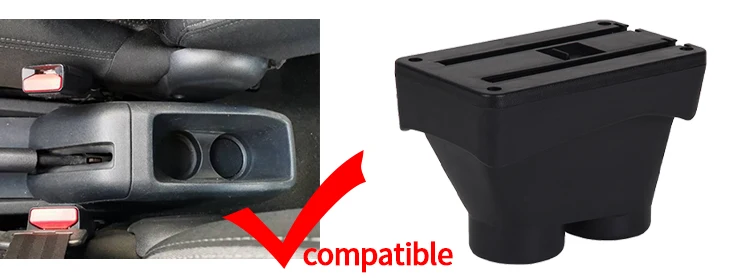 Caja de reposabrazos para Peugeot 208 vista frontal