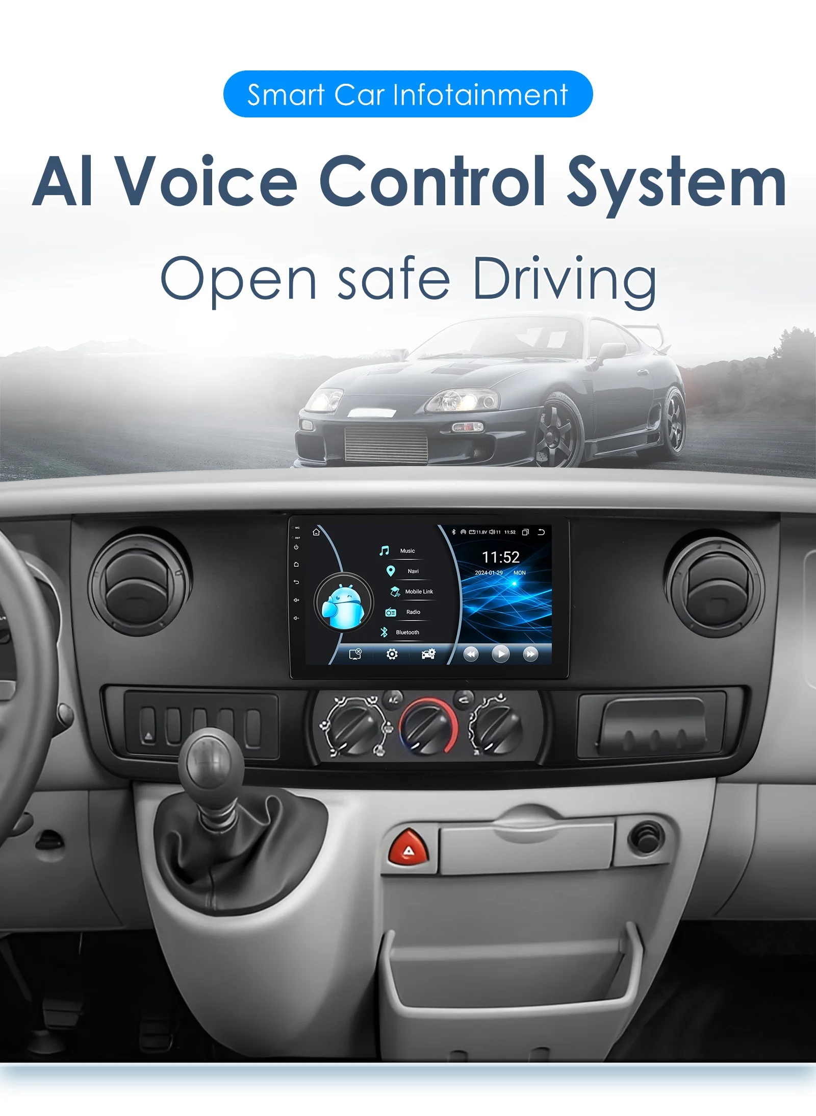 Radio Android 13 Hizpo para Renault Master con CarPlay y GPS - imagen 3