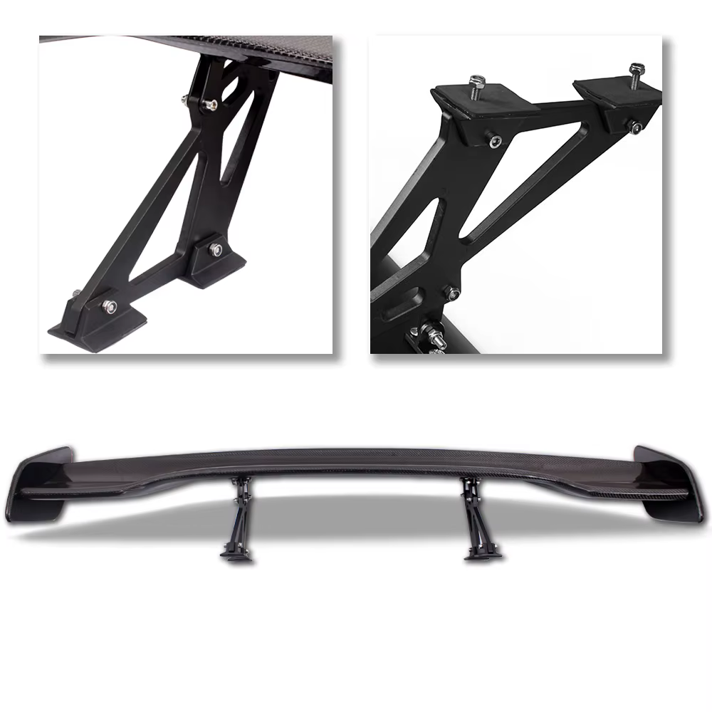Alerón trasero GT de fibra de carbono con soporte ajustable universal - imagen 4