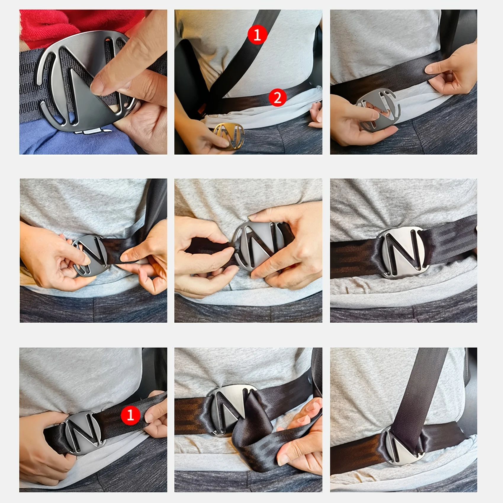 Ajustador universal metálico de cinturón seguridad para automóviles - imagen 5