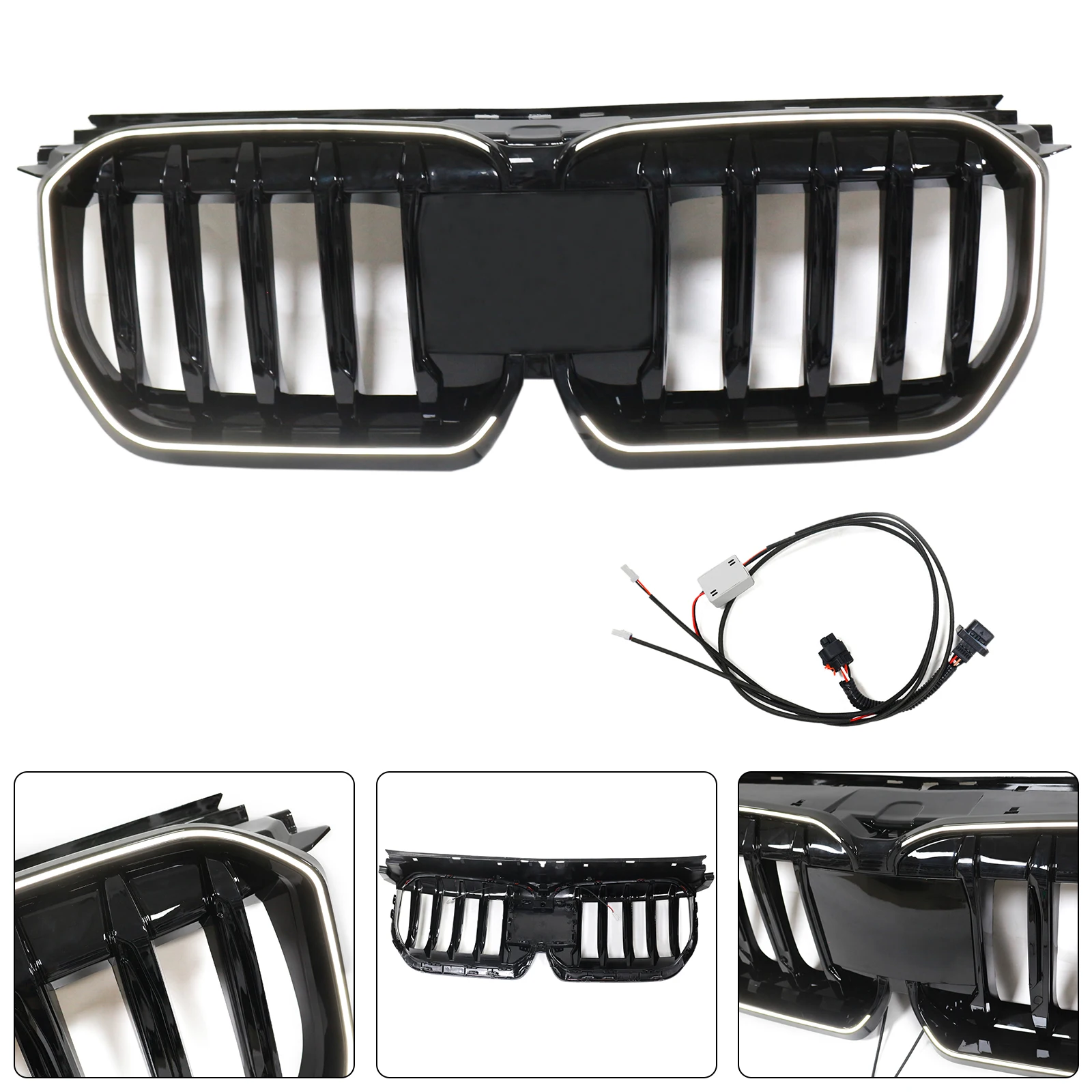 Parrilla riñón parachoques BMW X1 U11 U12 – Artudatech negro brillante - imagen 2