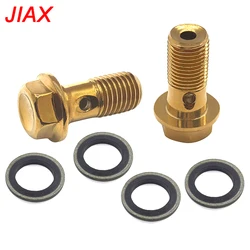 Tornillo banjo de freno M10x1,0 de acero, acabado dorado