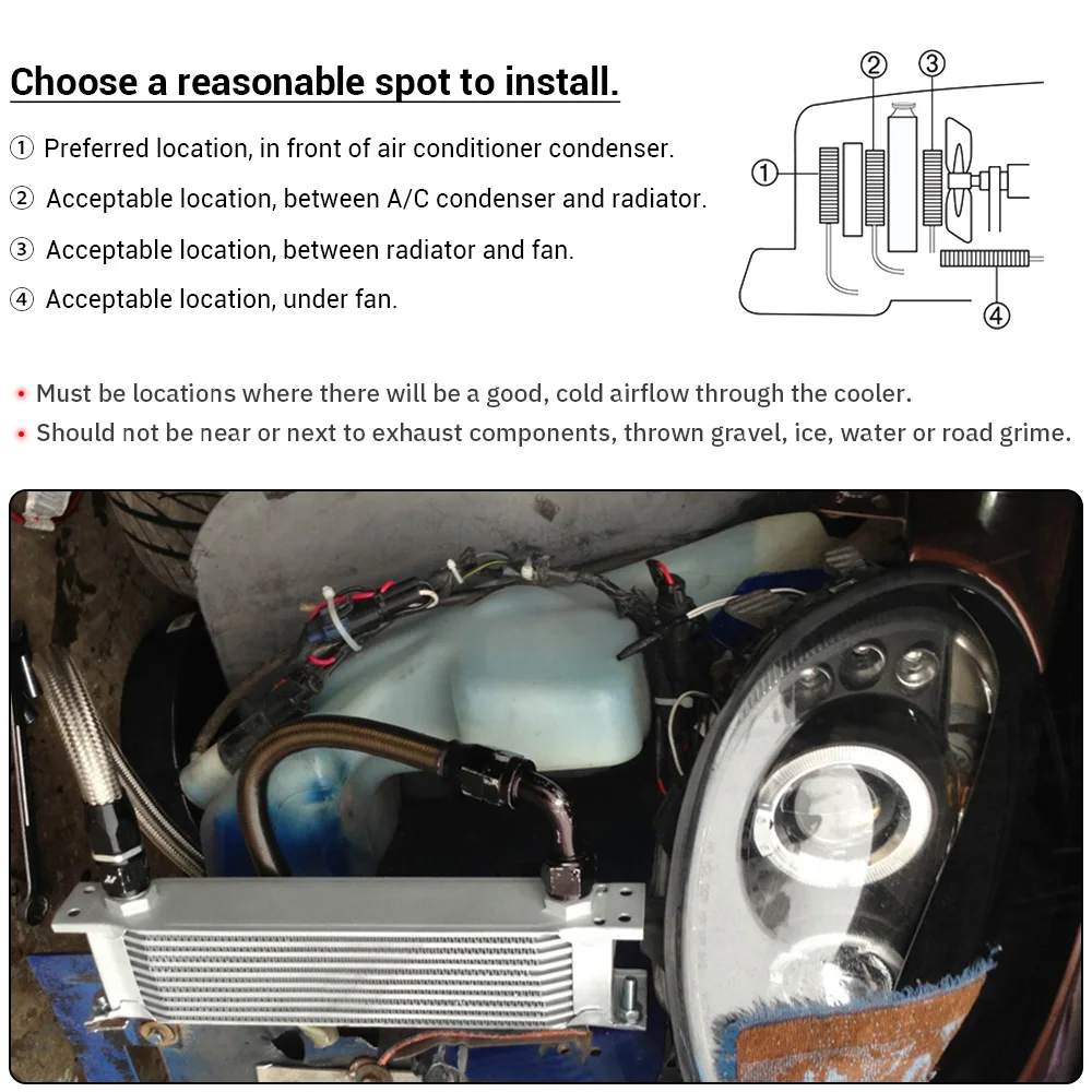 Kit enfriador aceite AN10 aluminio universal para motor y transmisión - imagen 5