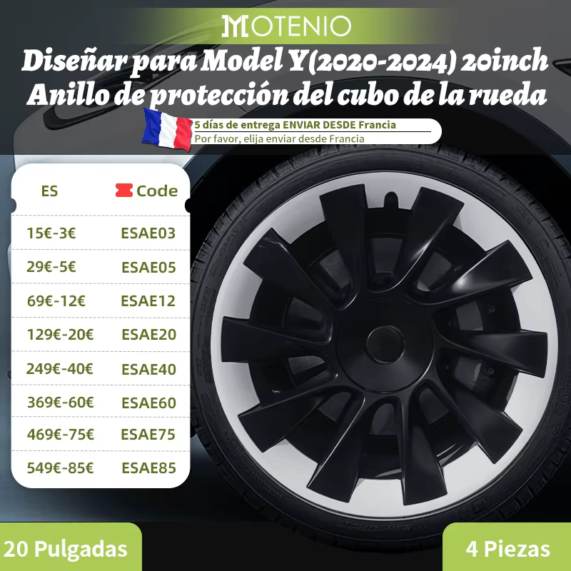 Protector completo de llanta 20 pulgadas para Tesla Model Y 2020-2024