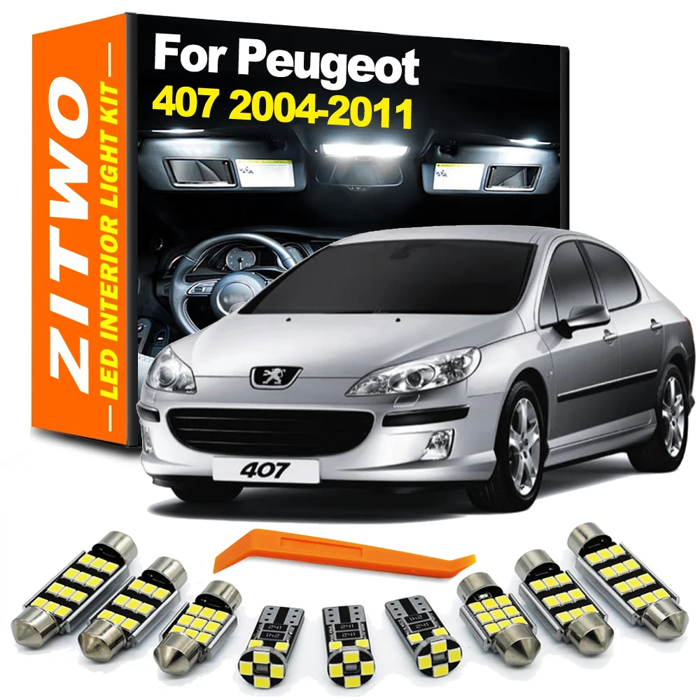 ZITWO Kit de bombillas LED interiores para Peugeot 407 2004-2011