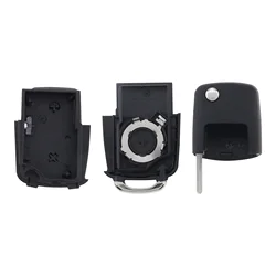Funda llave VW Bora negra plegable 2 botones sin chip