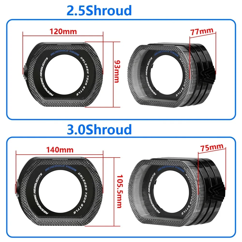 Kit máscara ojos ángel 5D Halo LED Bi-Xenon – Faros DRL - imagen 2