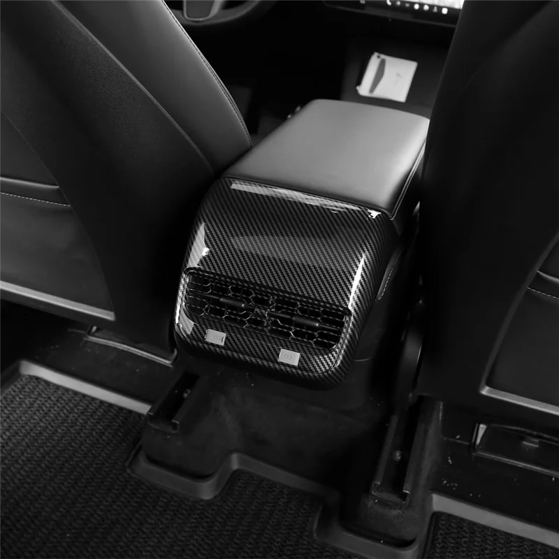 AEF3-Para Tesla Model 3 Model Y 2021-2023 cubierta de salida de ventilación de aire acondicionado trasero de coche embellecedor accesorios interiores ABS A - imagen 5