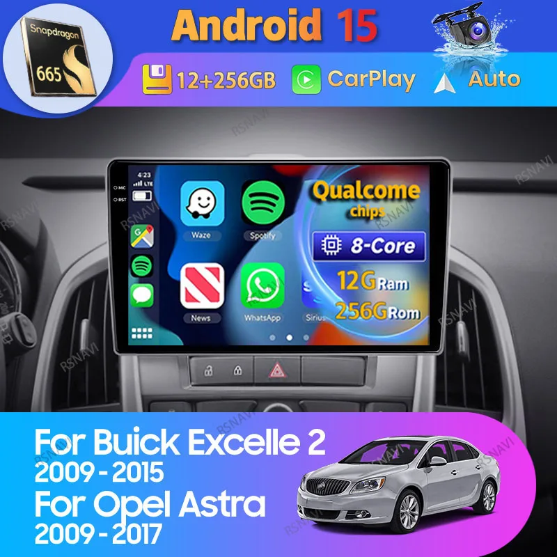 Radio Android 15 2 DIN con CarPlay para Opel Astra J y Buick Excelle