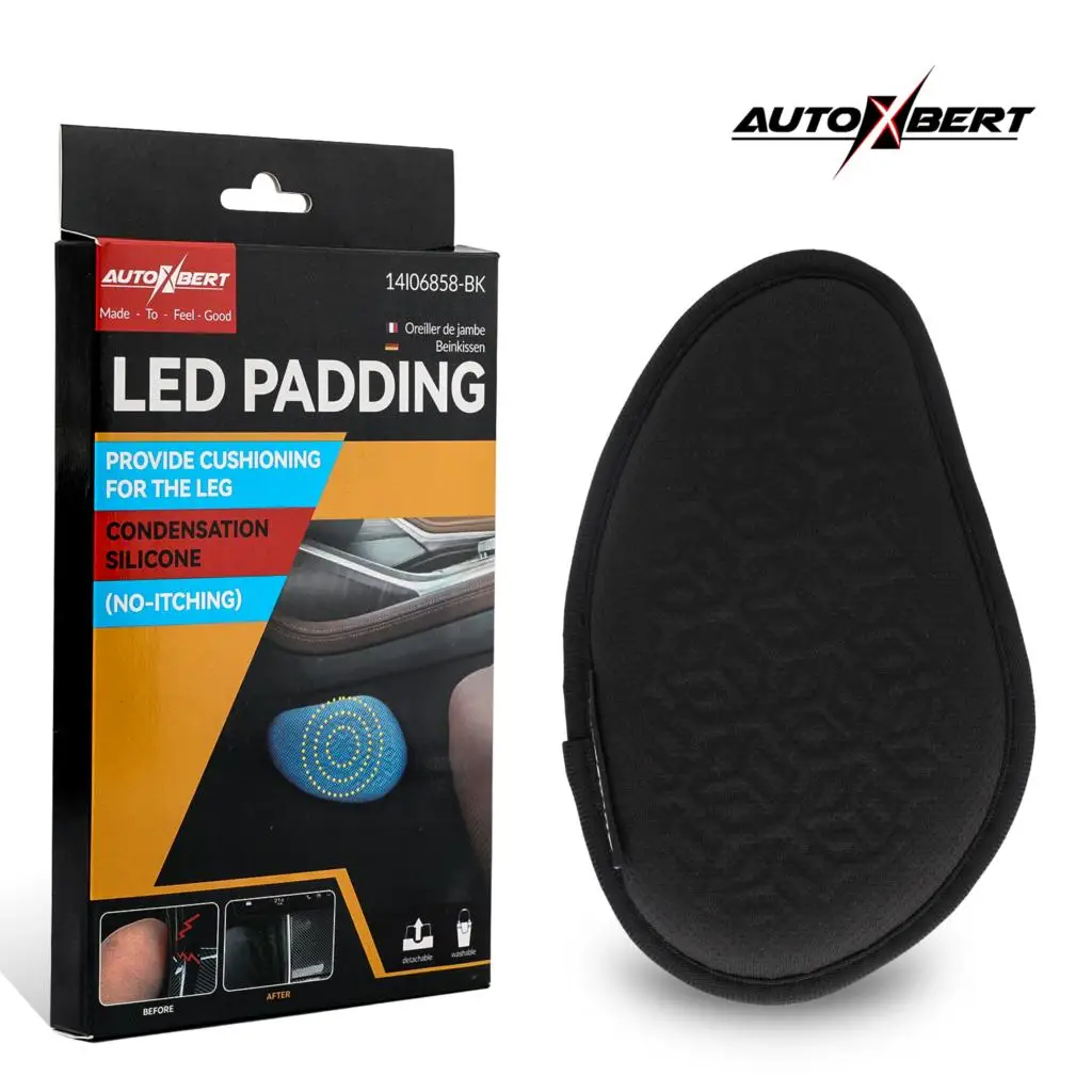 Cojín gel universal para rodilla en coche – soporte cómodo negro y azul - imagen 4