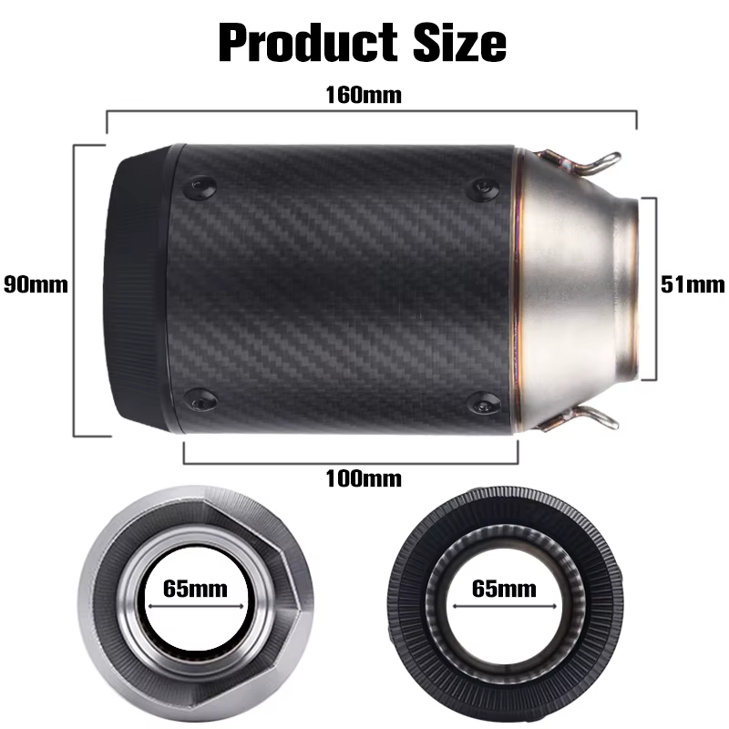 Tubo de Escape Universal para motocicleta, silenciador de 51mm para Kawasaki, Yamaha, Honda, Suzuki, Benelli S1000RR, Z900, Tmax 530, R6 - imagen 3