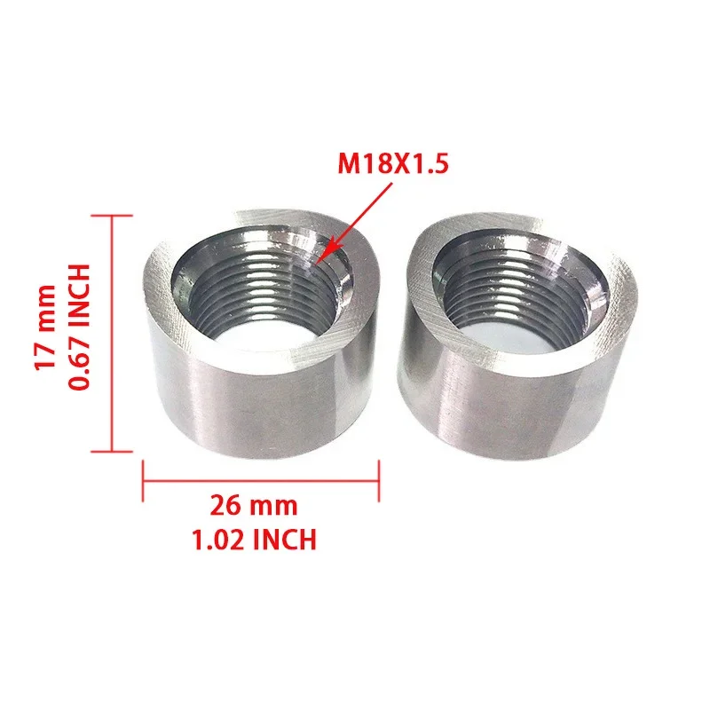 1 unidad M18x1 5 accesorios de soldadura de tubo de escape con muescas 02 Base de tapón de Sensor para soldadura automática - imagen 4