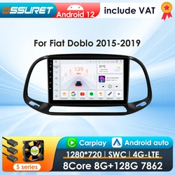 Radio 2DIN Android 13 CarPlay GPS – Fiat Doblo 2015-2019