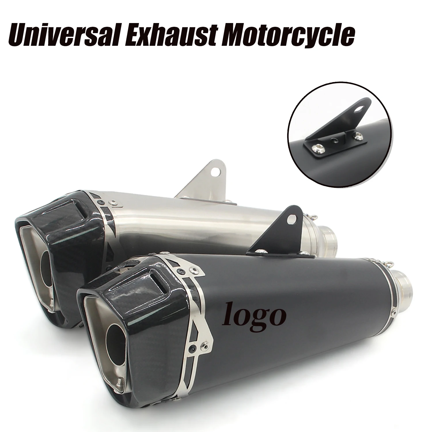 Silenciador de escape universal 51 mm para moto con DB Killer