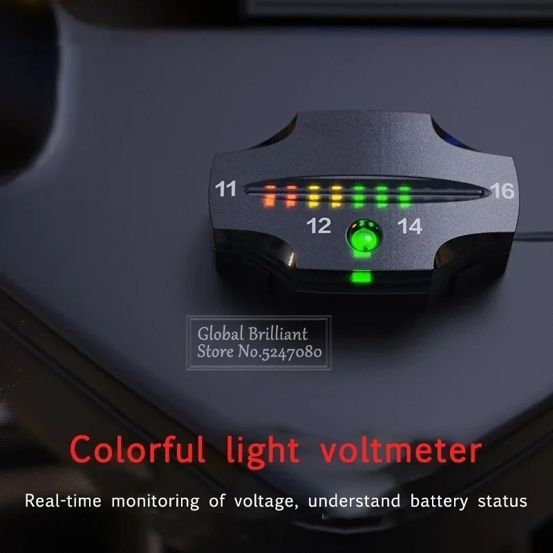 Voltímetro LED Tricolor con indicador de carga para batería de coche y moto - imagen 2