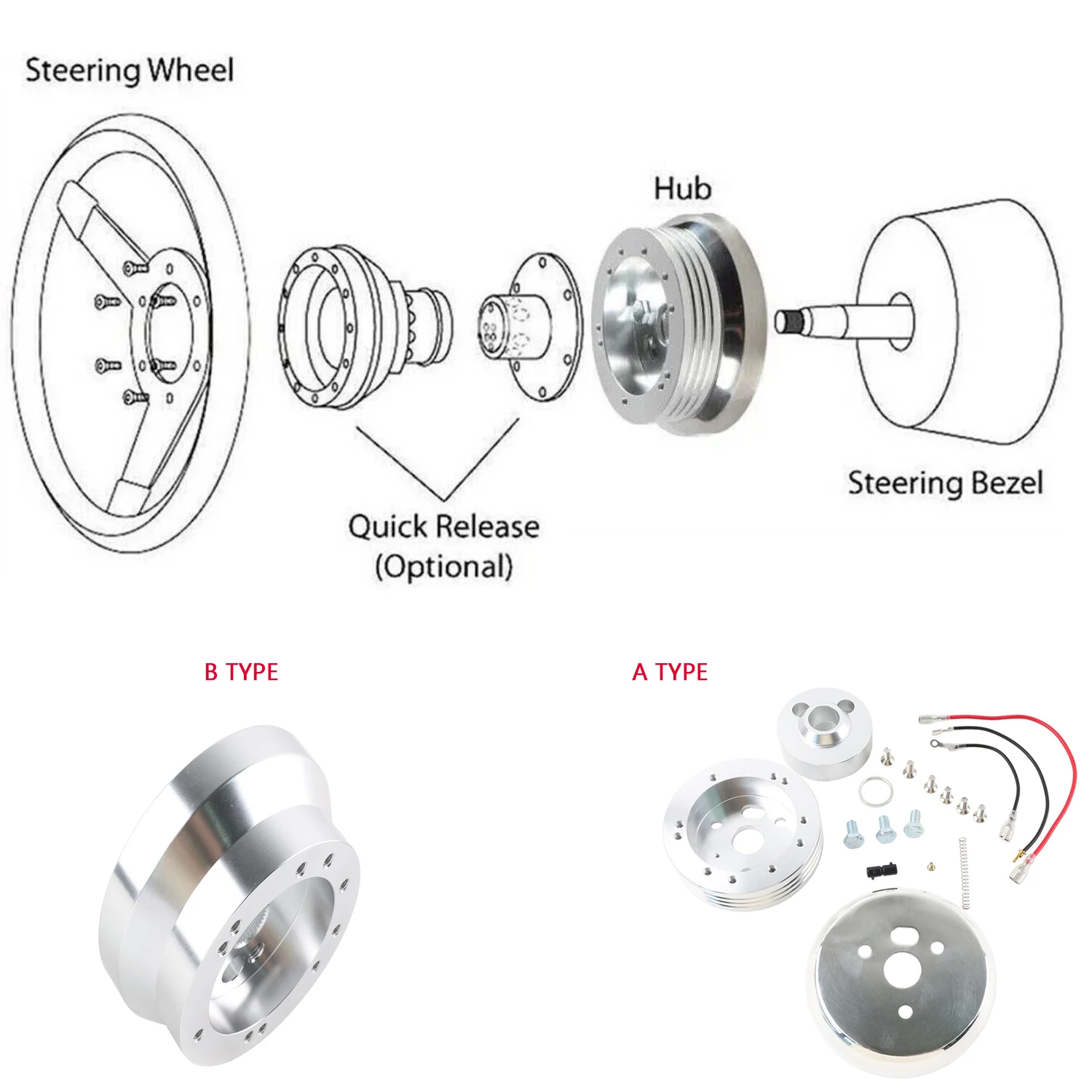 Adaptador volante aluminio 5/6 orificios Chevy Flaming River Ididit