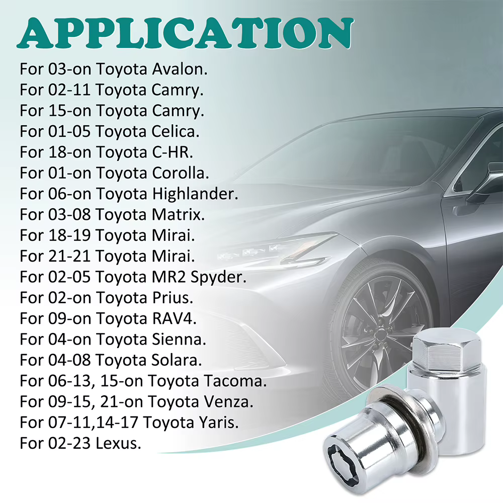 Tuercas antirrobo M12x1,5 Toyota Lexus con llave 00276-00900 - imagen 3