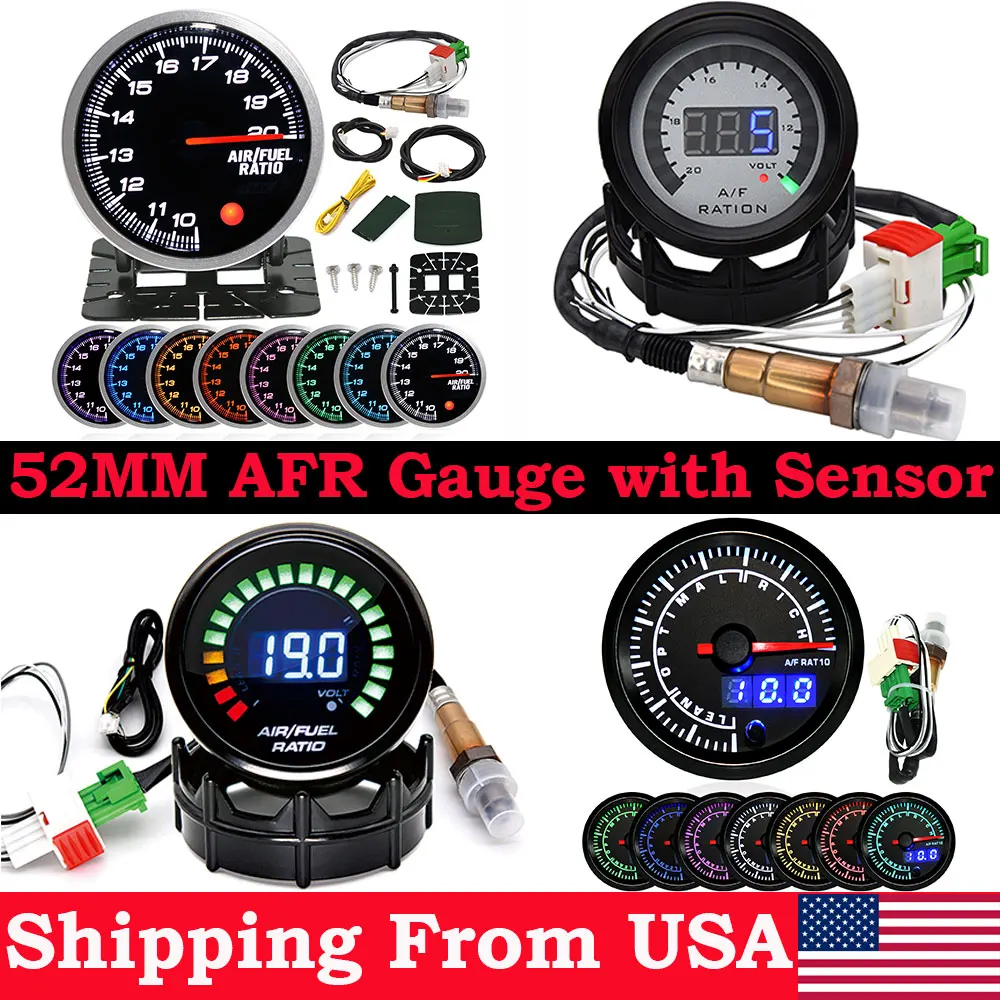 Medidor aire-combustible AFR 52mm con sensor lambda banda estrecha 12V