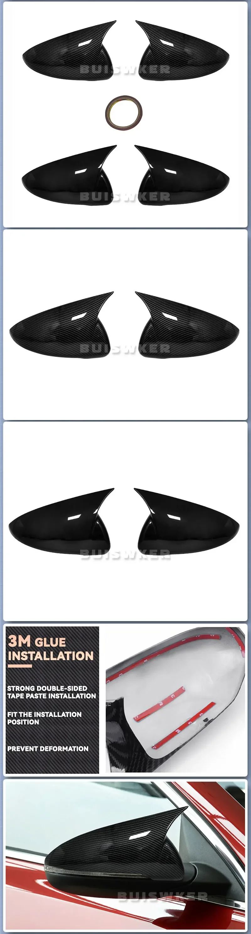 Detalle del embellecedor exterior para retrovisor de automóvil