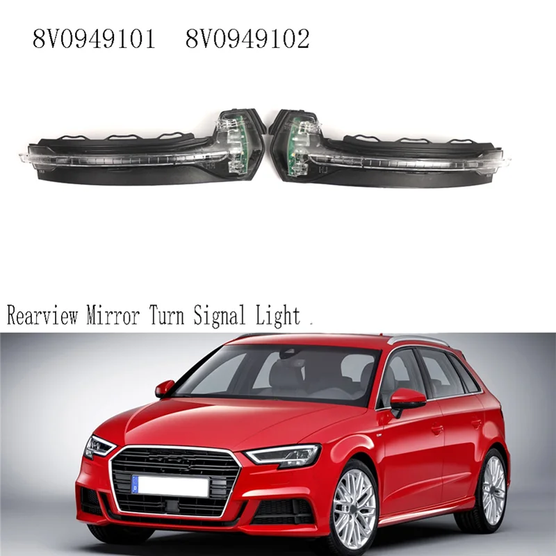 8V0949101 8V0949102 Luz de señal de giro de espejo retrovisor indicador de espejo de puerta de ala para A3 S3 8V 2012-2018 - imagen 2