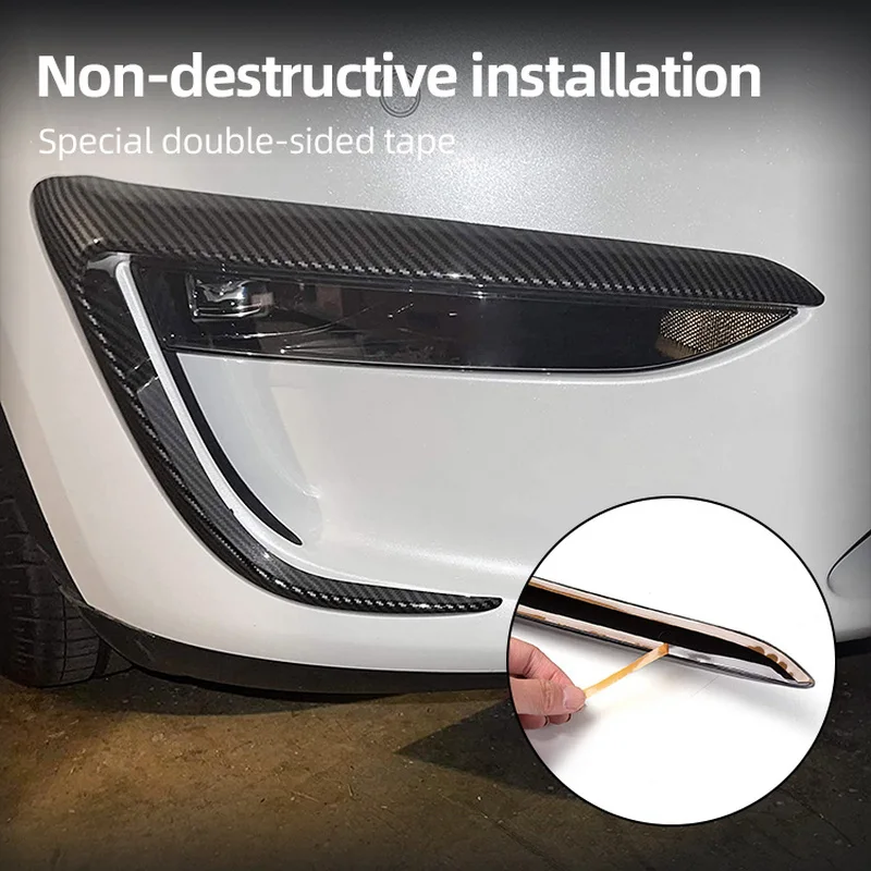 Embellecedor antiniebla delantera Tesla Model Y fibra de carbono ABS - imagen 4