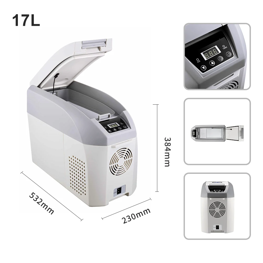 Nevera portátil 12V para coche – Congelador con asa de hombro - imagen 2