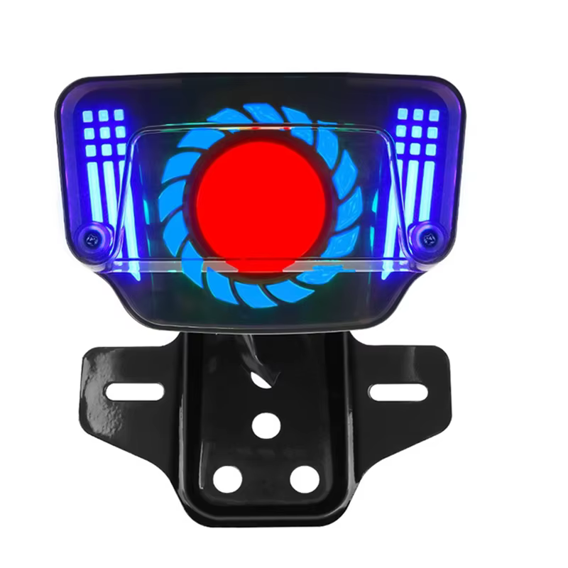 Luz trasera freno LED universal 12V AB56 con soporte matrícula moto