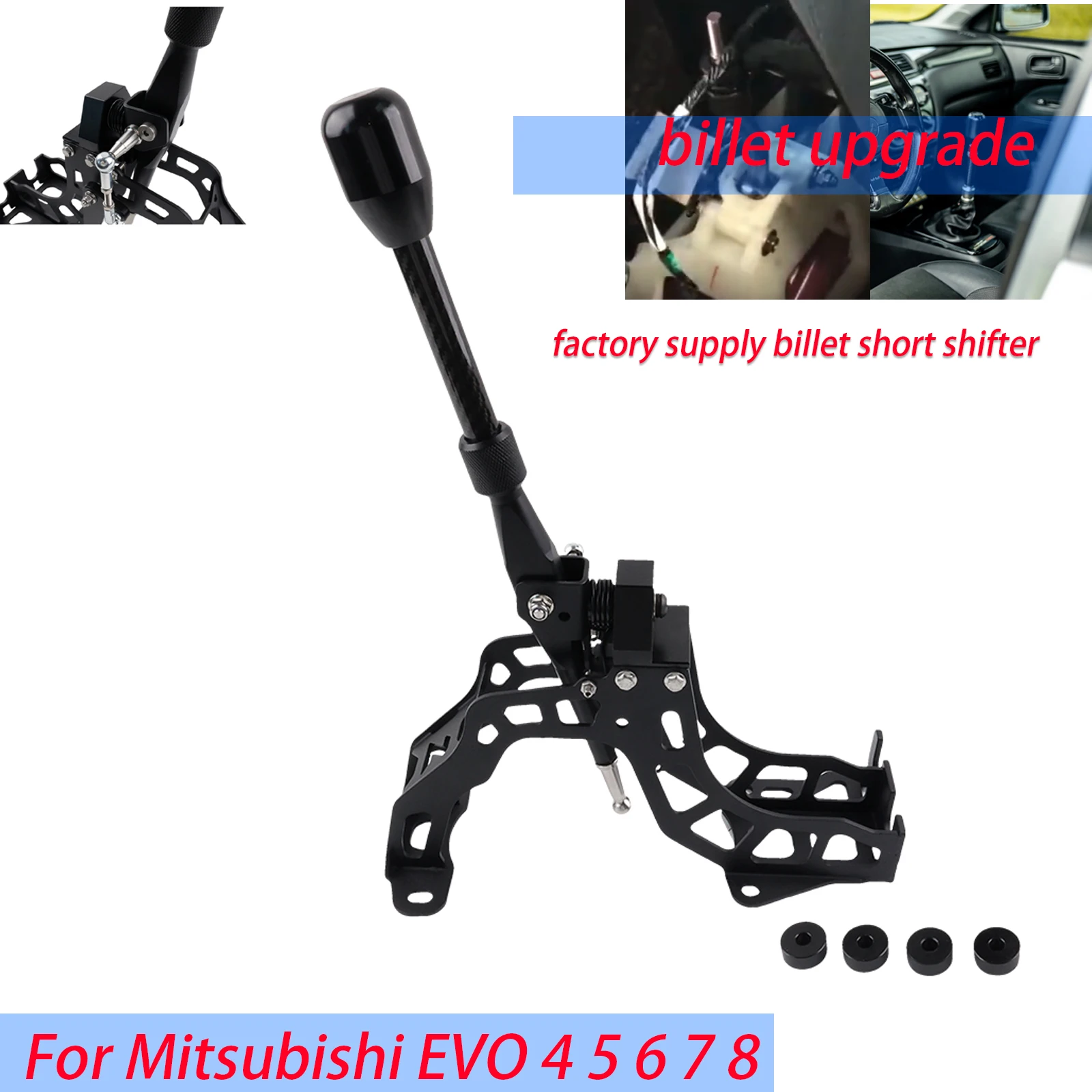Palanca de cambios corta de aluminio para Mitsubishi Lancer EVO