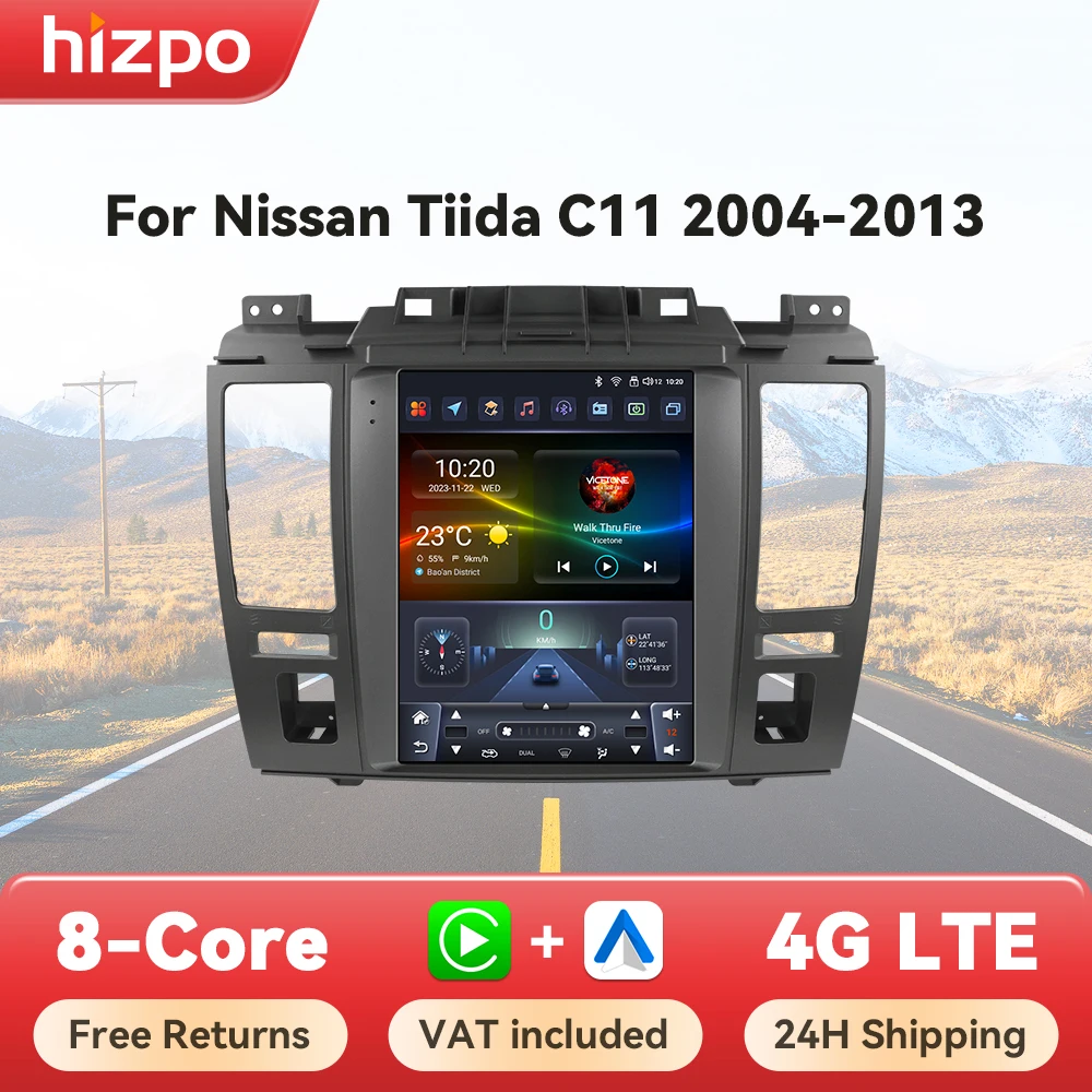 Radio multimedia Hizpo 2DIN Android 13 tipo Tesla – Nissan Tiida C11