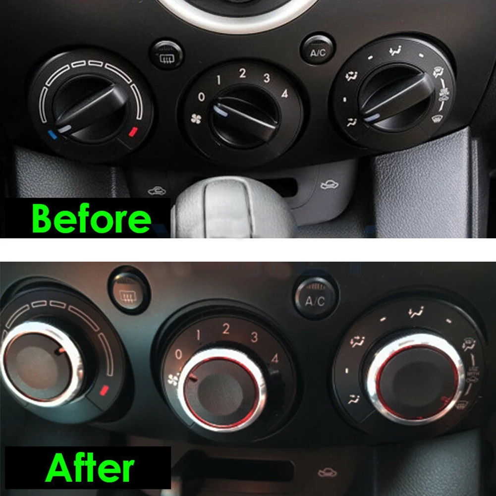 Mandos de aire acondicionado de aluminio para Mazda 2
