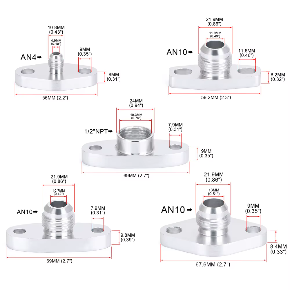 Kit de conexiones de aceite para turbo T3/T4 con juntas - imagen 5