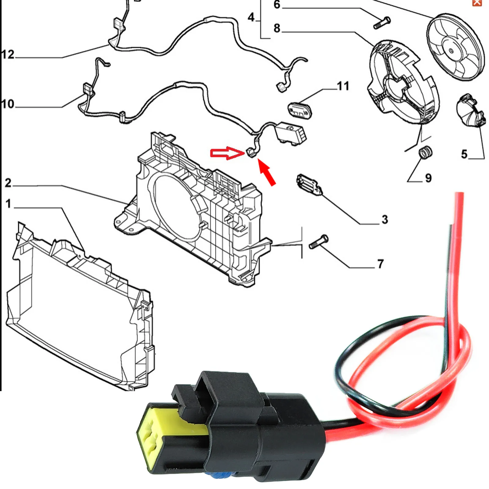 Conector sensor temperatura refrigerante Fiat 500 1.4 - imagen 2