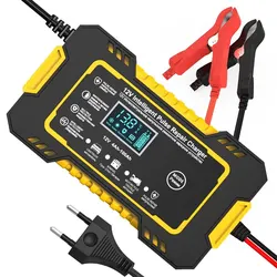 Cargador batería coche 12V 6A automático con pantalla LCD