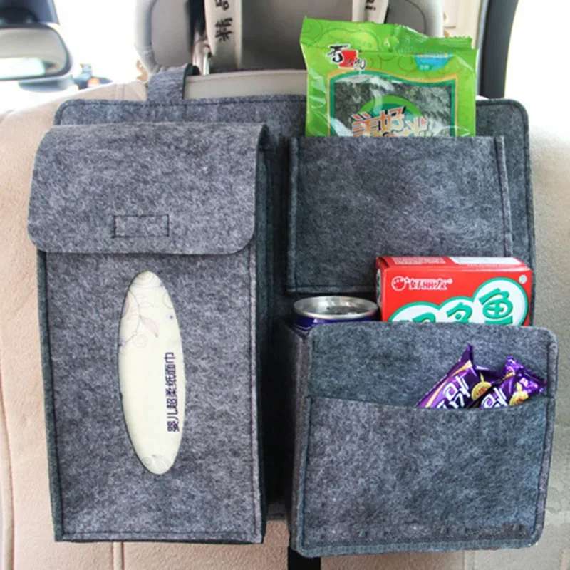 Organizador de fieltro para asiento trasero, móvil y pañuelos - imagen 4