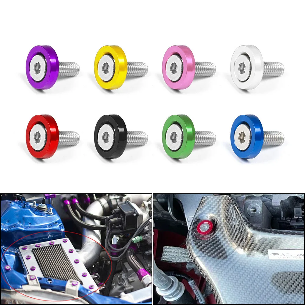 Tornillos M6 de aluminio con arandelas cóncavas JDM para coche - imagen 5