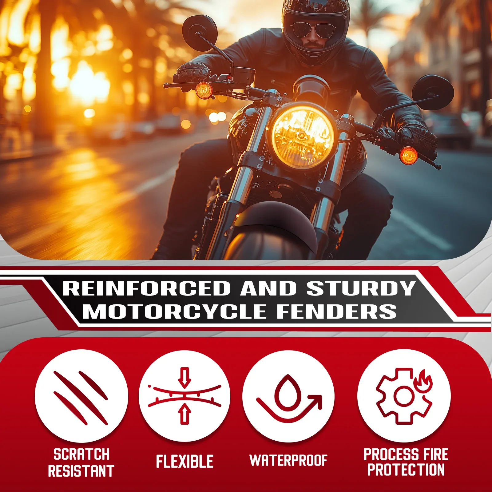 Guardabarros delantero corto negro mate para Harley Sportster XL 48 - imagen 5